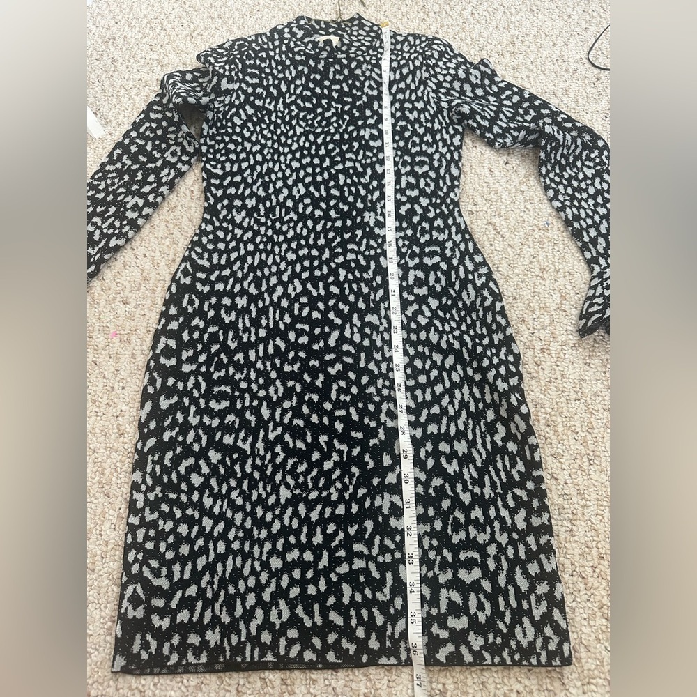 Michael Kors Metallic Cheetah-Print Dress - Black size S - Picture 10 of 12